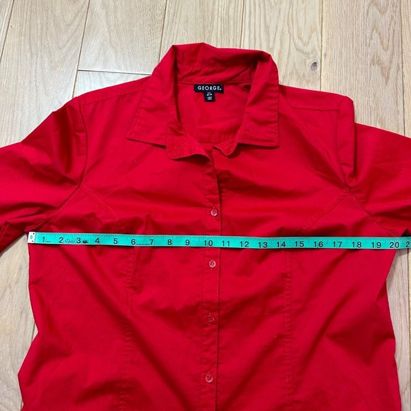 GEORGE Red Button Down Shirt | Size: 12 - Picture 6 of 6